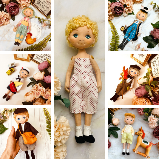 25cm Doll Standing Body + 6 Outfit Patterns