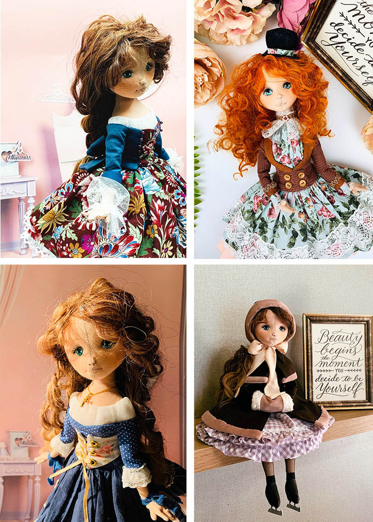 35cm doll Pattern / 4Type Set (Face center seam)