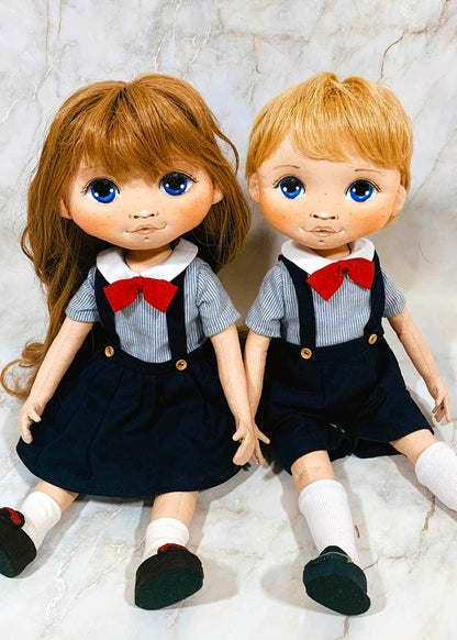 40cm Doll Pattern🌈(S) School Look Doll Couple