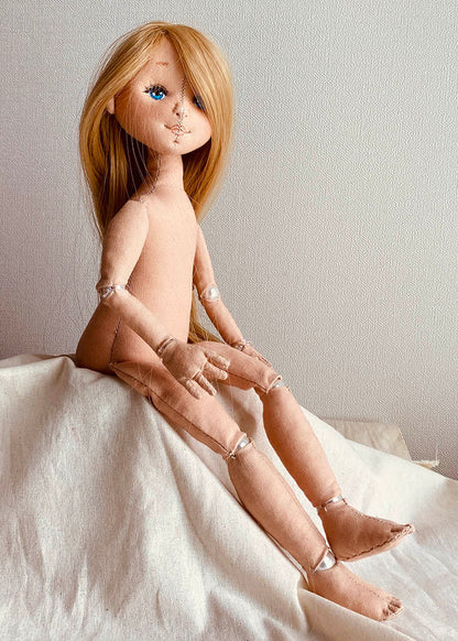 33cm Doll Body Pattern🎀 Bead-Jointed Doll Body (Face center seam)