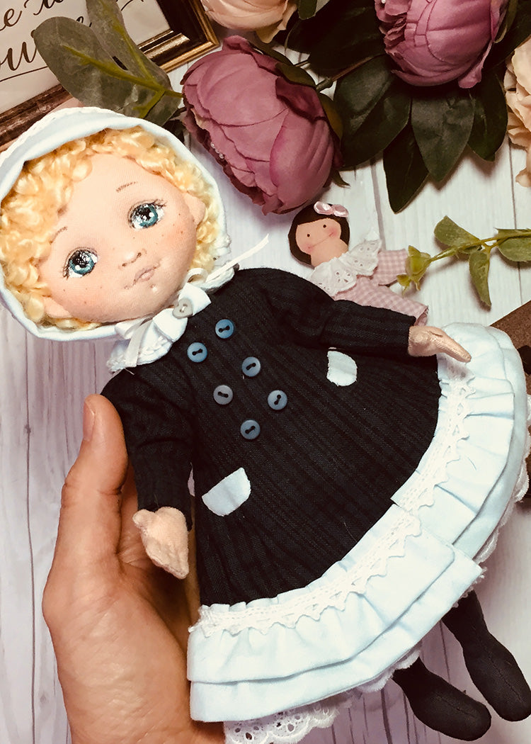 25cm Doll Pattern 🎀 (J) Sara & Suitcase (Dress-Up)
