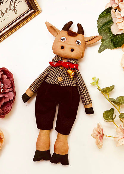 Easy Doll Pattern🌈 Farmer Moo moo
