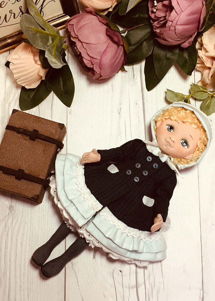 25cm Doll Pattern 🎀 (J) Sara & Suitcase (Dress-Up)