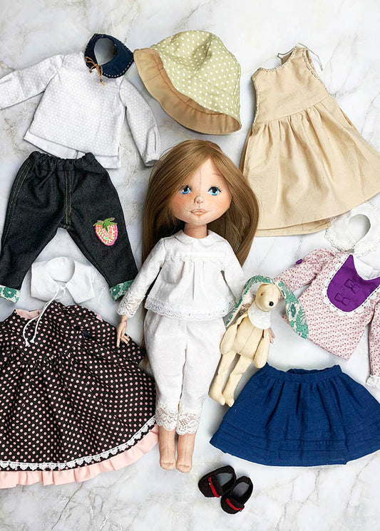 40cm Doll Pattern🌈 (J) Bess Clothing Sets (Face center seam)