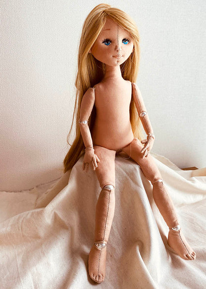 33cm Doll Body Pattern🎀 Bead-Jointed Doll Body (Face center seam)