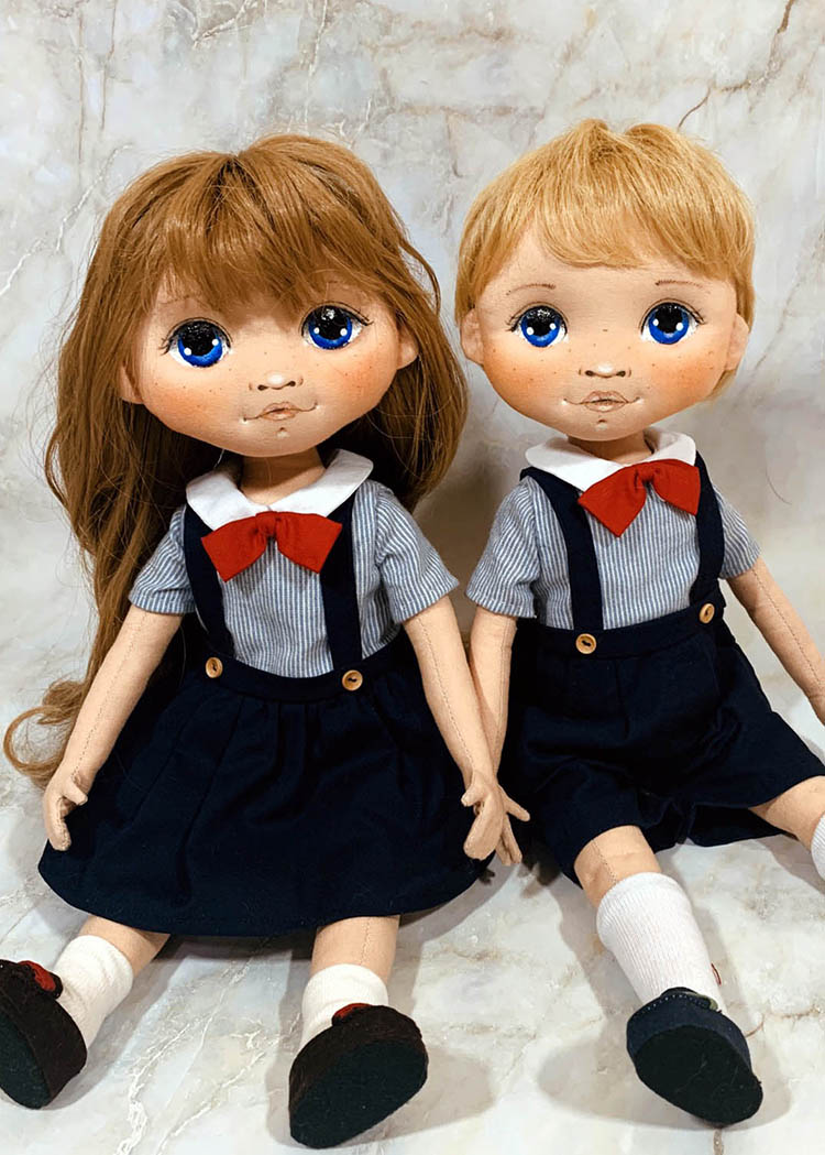 40cm Doll Pattern🌈(S) School Look Doll Couple
