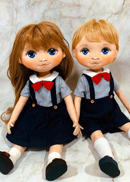 40cm Doll Pattern🌈(S) School Look Doll Couple