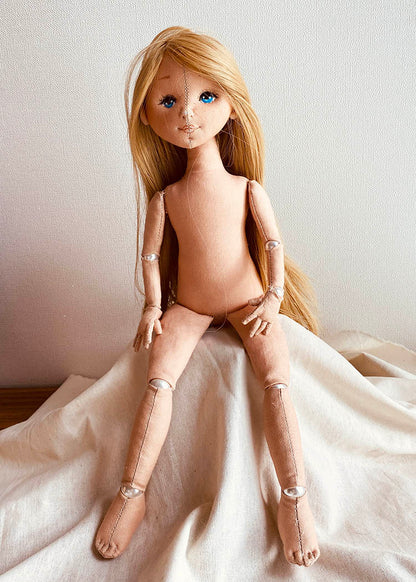 33cm Doll Body Pattern🎀 Bead-Jointed Doll Body (Face center seam)