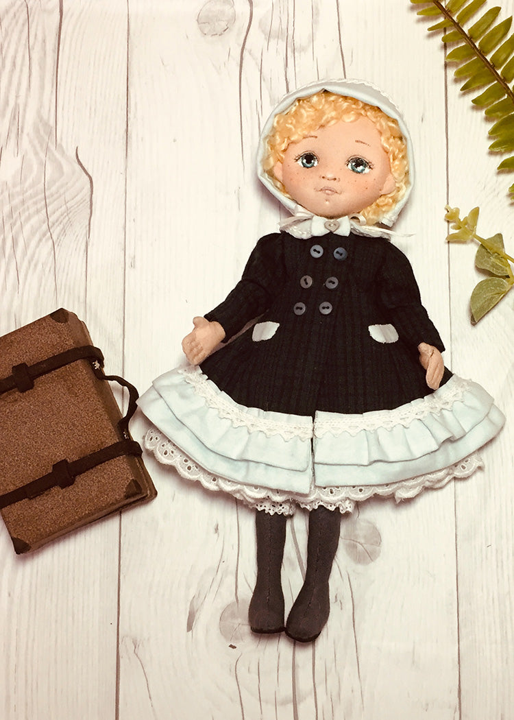 25cm Doll Pattern 🎀 (J) Sara & Suitcase (Dress-Up)
