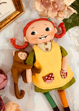 Load image into Gallery viewer, Easy Doll Pattern🌈 Cute Girl and Monkey
