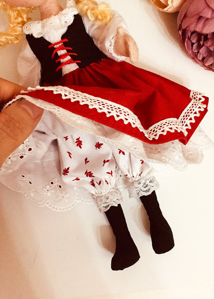 25cm Doll Pattern 🎀 (J) Little Red (Dress-Up)