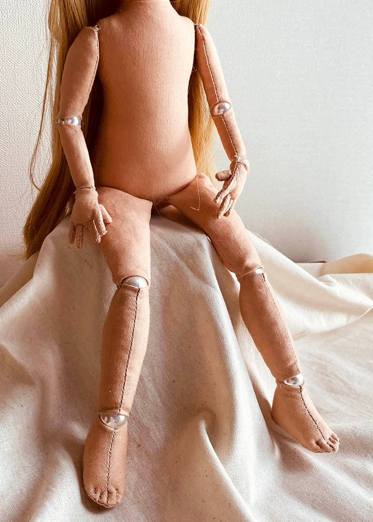 33cm Doll Body Pattern🎀 Bead-Jointed Doll Body (Face center seam)