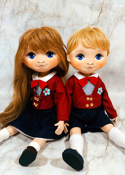 40cm Doll Pattern🌈(S) School Look Doll Couple