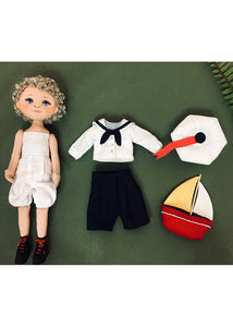 25cm Doll Clothes Pattern🧵 Marine Boy (Dress-Up)