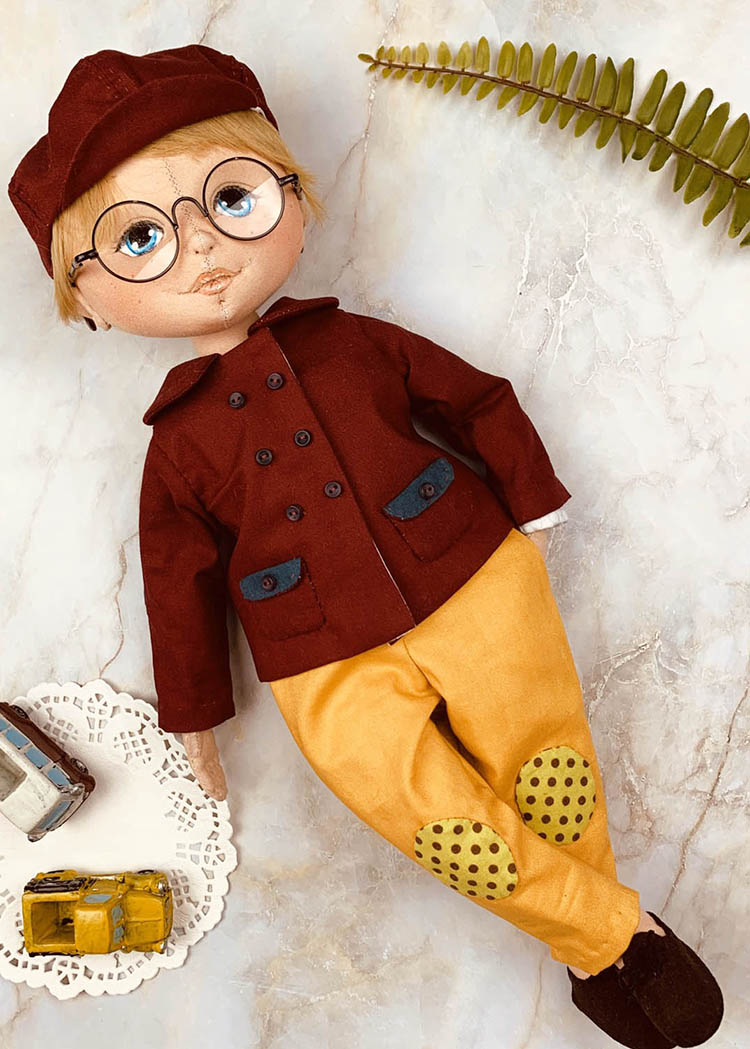 40cm Doll Pattern 🌈 (J) John Clothing Sets (Face center seam)