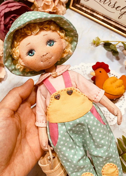 25cm Doll Clothes Pattern🧵 Little Farmer & Chicken (Dress-Up)