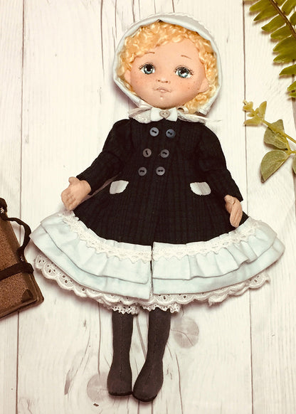 25cm Doll Pattern 🎀 (J) Sara & Suitcase (Dress-Up)