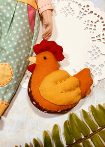 25cm Doll Pattern🎀(S) Little Farmer & Chicken (Dress-Up)