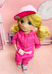 40cm Doll Pattern / (J) Jumpsuit Girl (Face center seam)
