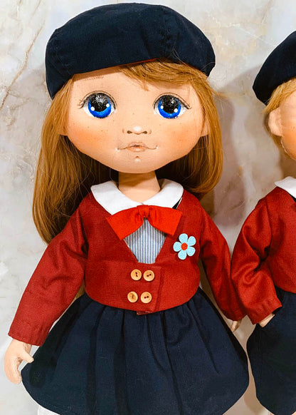 40cm Doll Pattern🌈(S) School Look Doll Couple