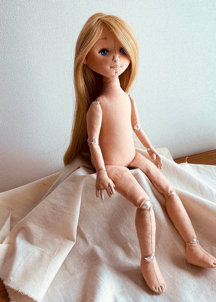 33cm Doll Body Pattern🎀 Bead-Jointed Doll Body (Face center seam)