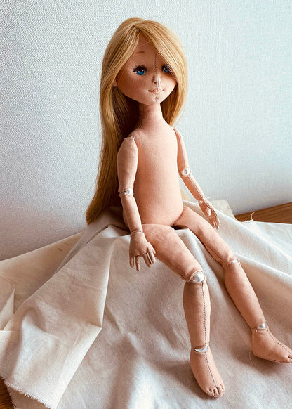 33cm Doll Body Pattern🎀 Bead-Jointed Doll Body (Face center seam)