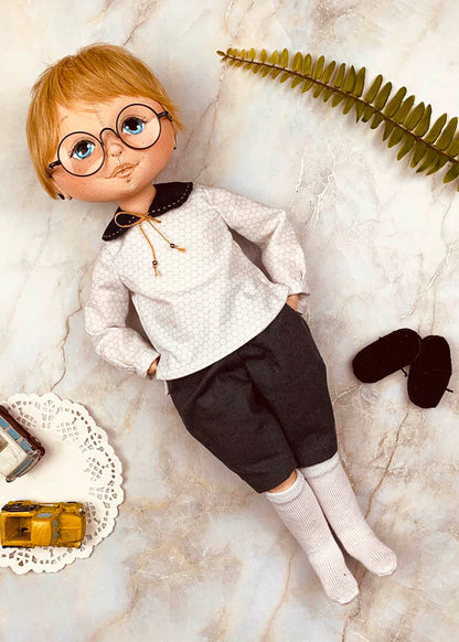 40cm Doll Pattern 🌈 (J) John Clothing Sets (Face center seam)