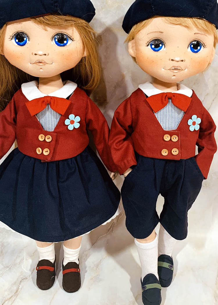 40cm Doll Pattern🌈(S) School Look Doll Couple