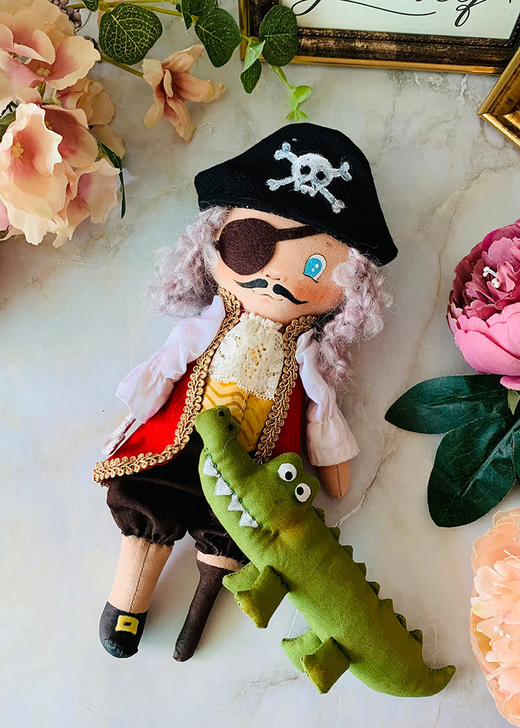 Easy Doll Pattern🌈 Captain Hook & Crocodile