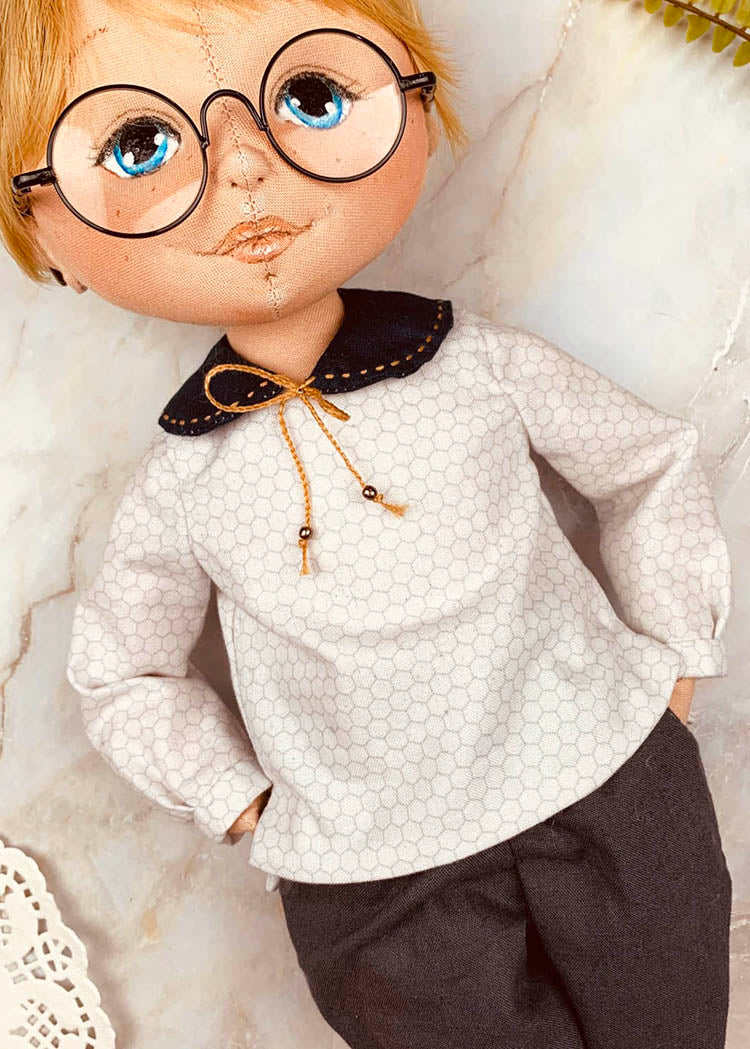 40cm Doll Pattern 🌈 (J) John Clothing Sets (Face center seam)
