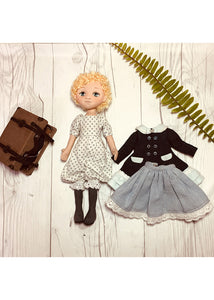 25cm Doll Clothes Pattern🧵 Sara & Suitcase (Dress-Up)