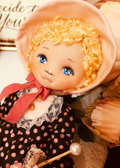 25cm Doll Pattern 🎀 (J) Sunbonnet Girl (Dress-Up)