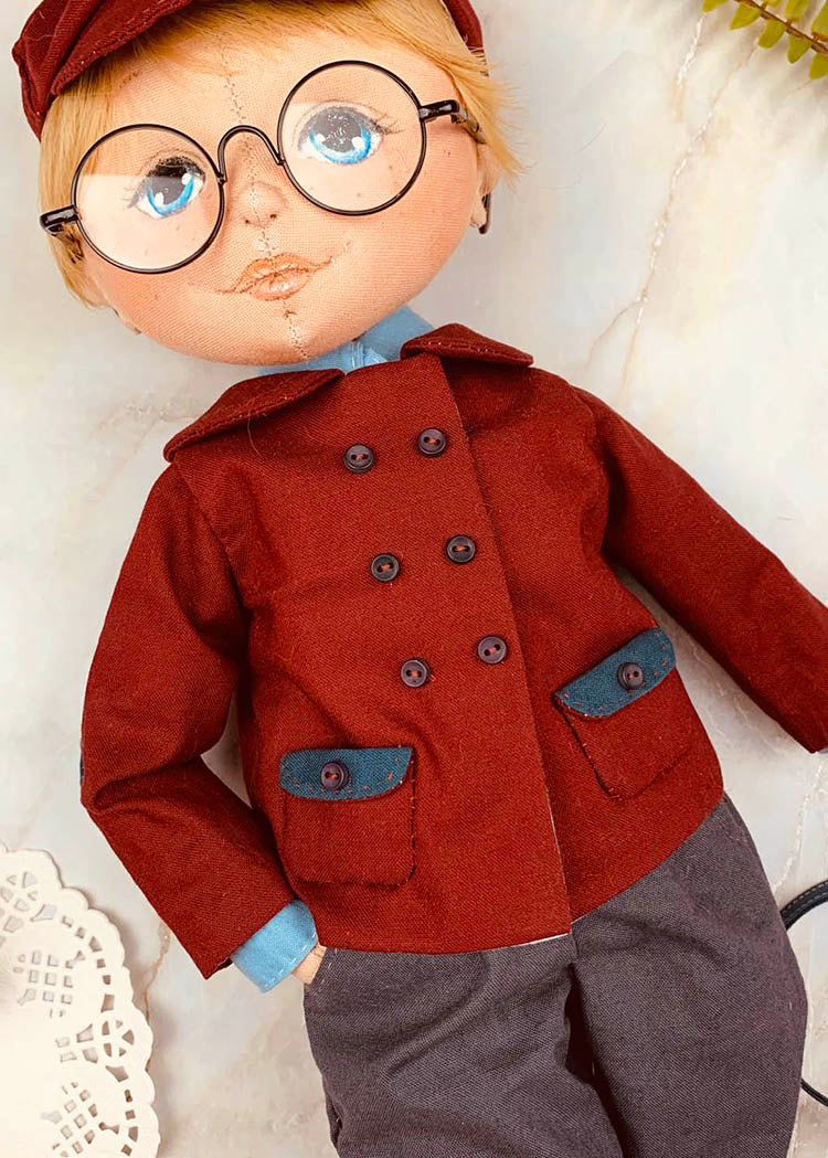 40cm Doll Pattern 🌈 (J) John Clothing Sets (Face center seam)