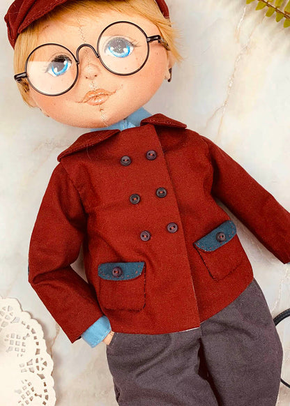 40cm Doll Pattern 🌈 (J) John Clothing Sets (Face center seam)