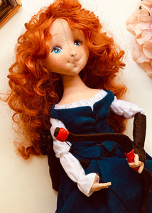 35cm doll Pattern / A woman in a cape (Face center seam)