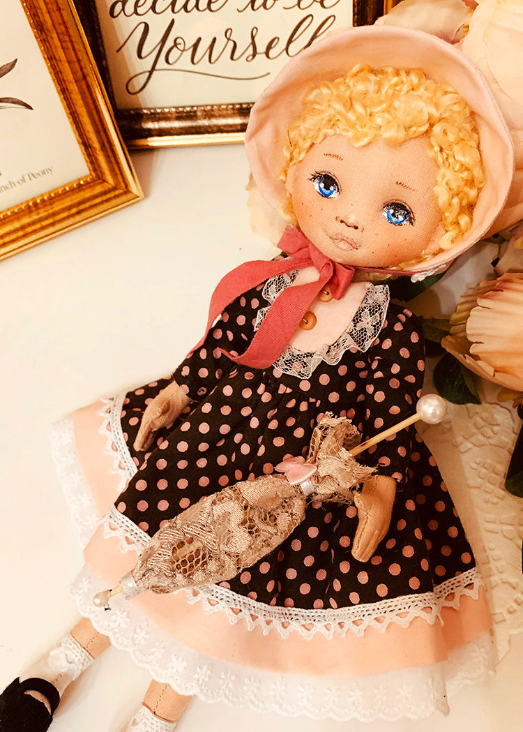 25cm Doll Pattern 🎀 (J) Sunbonnet Girl (Dress-Up)