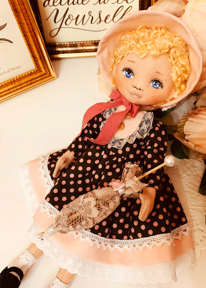 25cm Doll Pattern 🎀 (J) Sunbonnet Girl (Dress-Up)