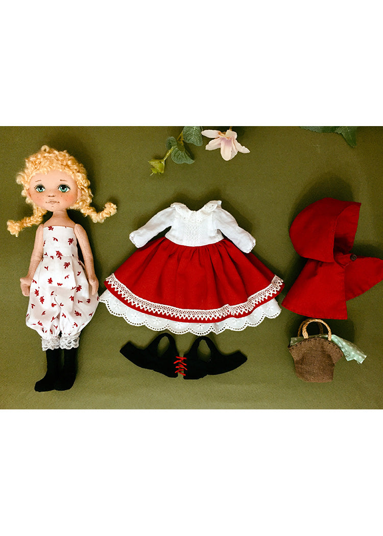 25cm Doll Pattern 🎀 (J) Little Red (Dress-Up)