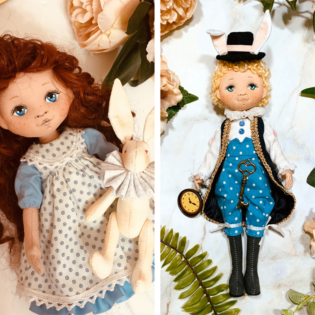 25cm Time Rabbit & Alice Doll Set – 2 Body Types + 2 Outfit Styles