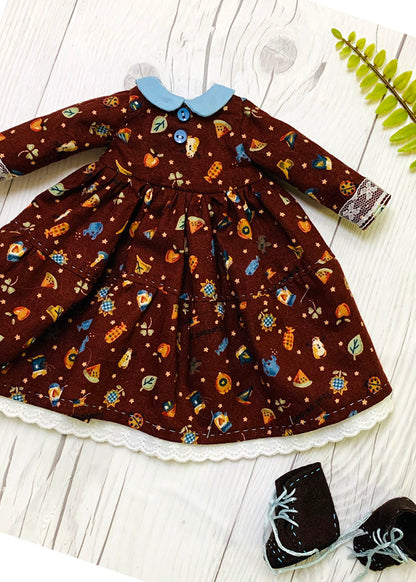 33cm Doll cloth Pattern👚Anne's Dress (Dress-Up)