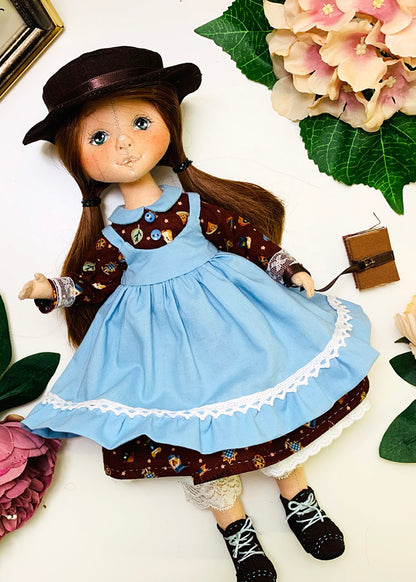 33cm Doll cloth Pattern👚Anne's Dress (Dress-Up)