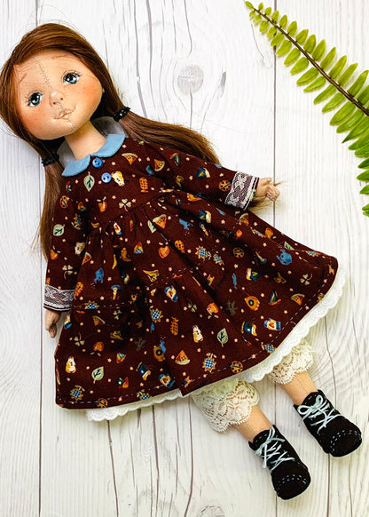 33cm Doll cloth Pattern👚Anne's Dress (Dress-Up)