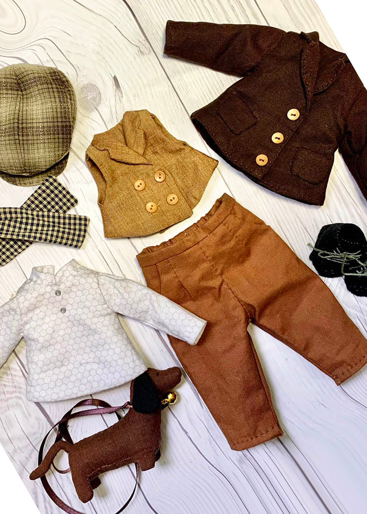 33cm Doll cloth Patter👚Vintage City Boy Clothes (Dress-Up)