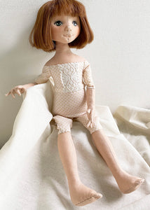 33cm Doll Body Pattern / All-in-one Doll Body (Face center seam)