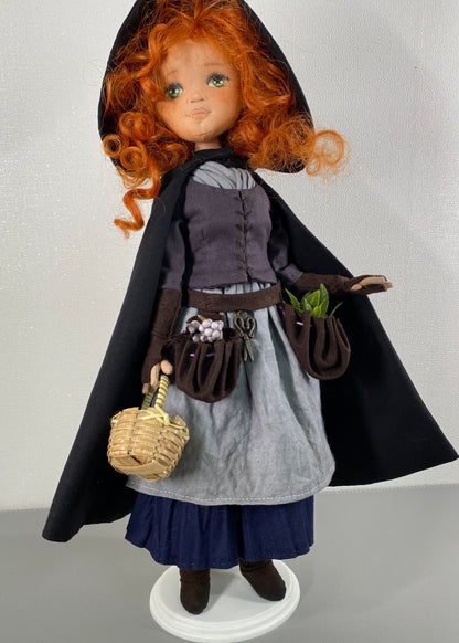 35cm doll Pattern🩱Green Witch Doll🎃/ No Face center seam