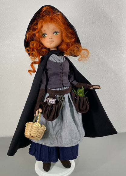 35cm doll Pattern🩱Green Witch Doll🎃/ No Face center seam