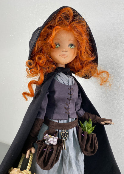 35cm doll Pattern🩱Green Witch Doll🎃/ No Face center seam