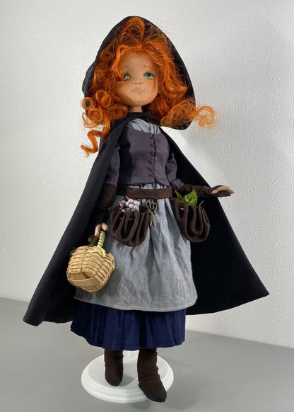 35cm doll Pattern🩱Green Witch Doll🎃/ No Face center seam