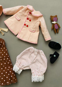 33cm Doll cloth Pattern /Pleated Dress and Coat (Dress-Up)