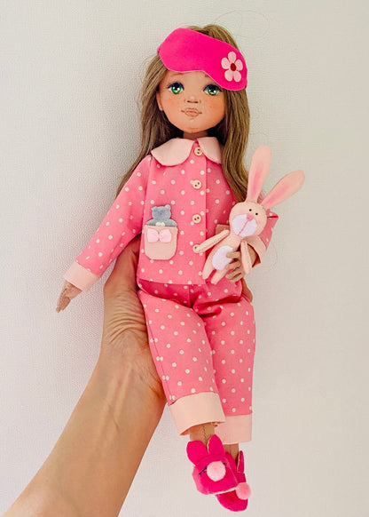 33cm Doll cloth Pattern👚 Sleepwear Set (Dress-Up)